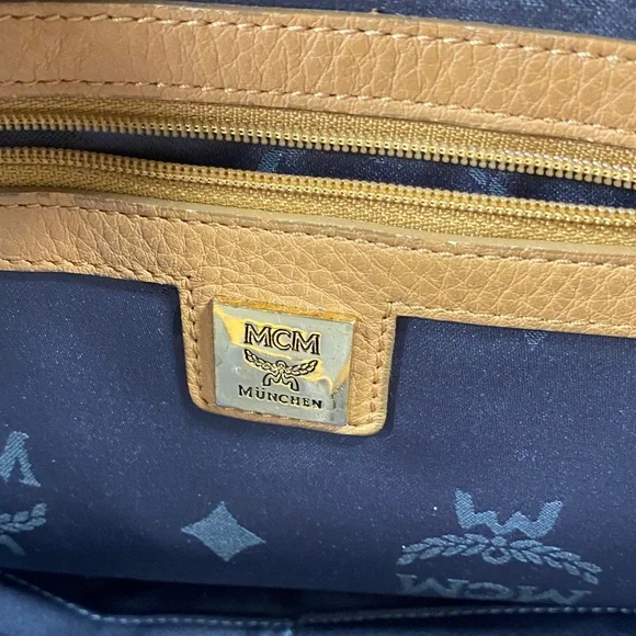 MCM Tan and Gold Studded Backpack - Picture 13 of 16